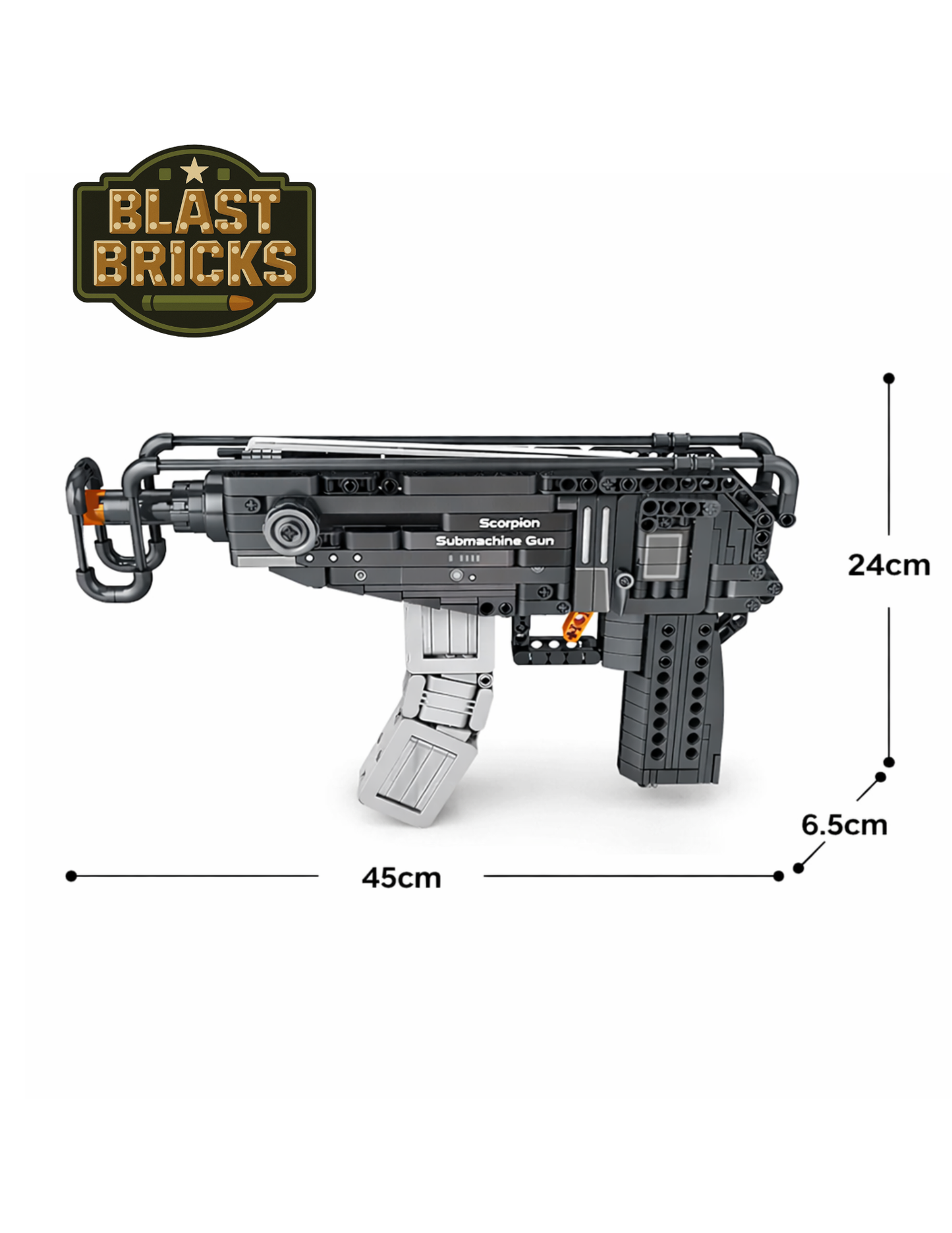 Pistolet mitrailleur Scorpion Blastbrick (566 pièces)