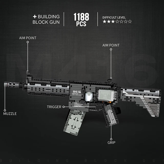 BlastBrick M416 Assault Rifle(1188) pieces