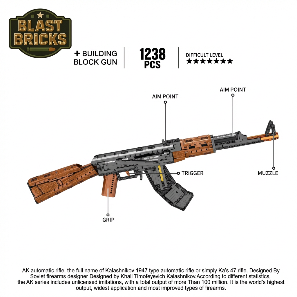 BlastBrick AK-47 (1238) pièces